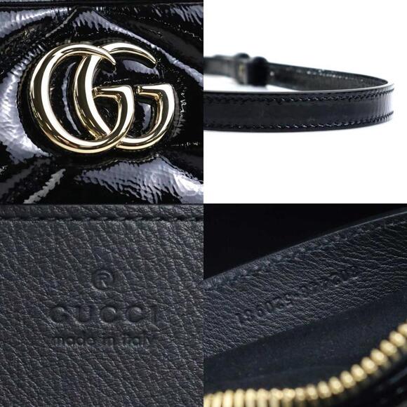 GUCCI Black Leather GG Marmont Shoulder Bag - Picture 4 of 5